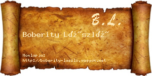 Boberity László névjegykártya